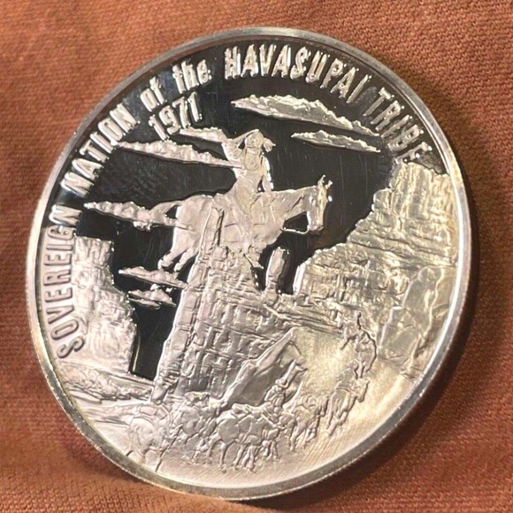 1971 SILVER SOVEREIGN NATION OF THE HAVASUPAI ~INDIAN TRIBAL SERIES .999 S PROOF - Picture 1 of 6